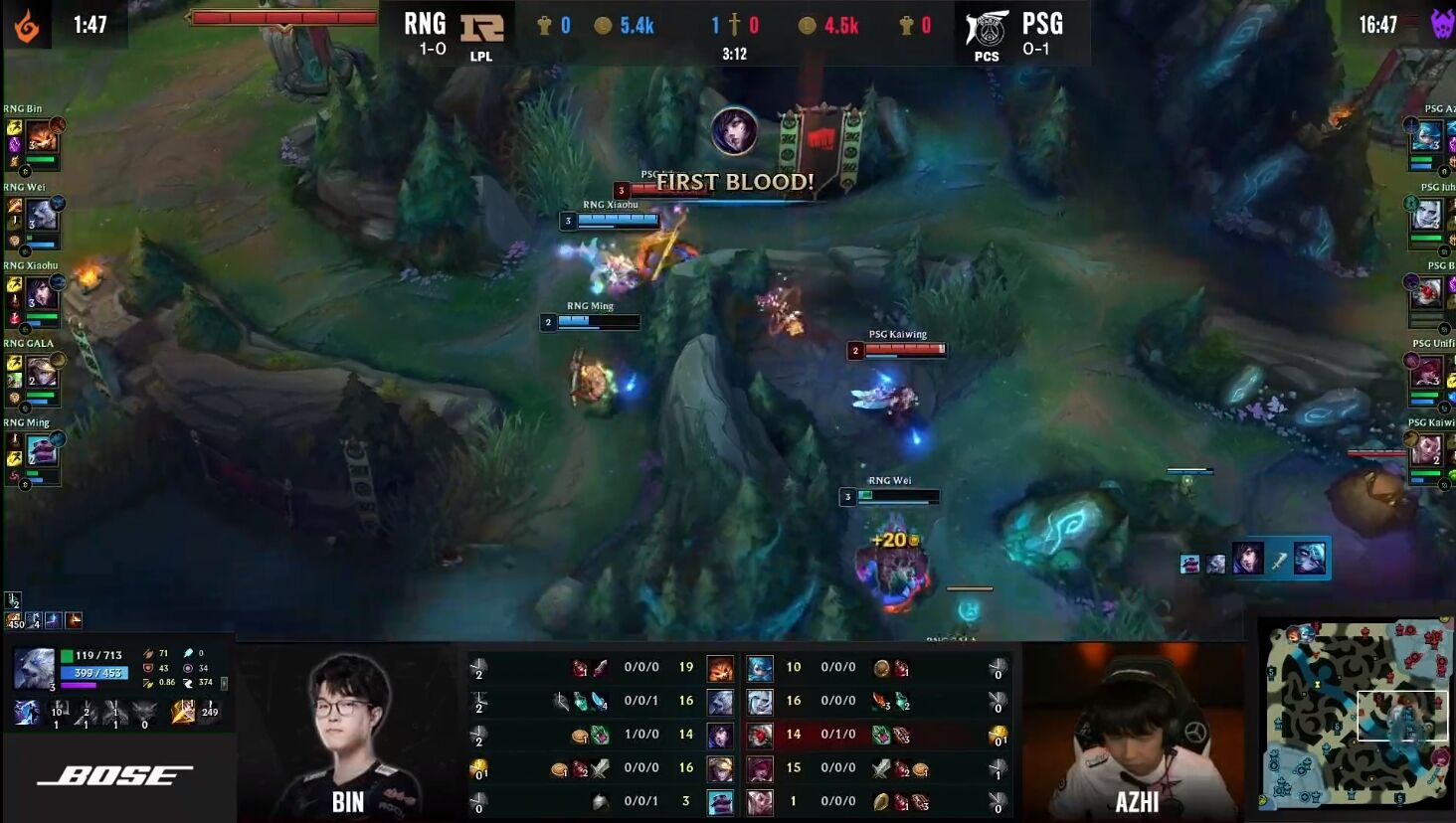 TL险胜PSG，Xiaohu操刀奇招英雄翻盘全球总决赛3:0（首尔）